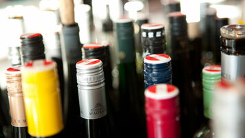 A picture shows some wine bottles